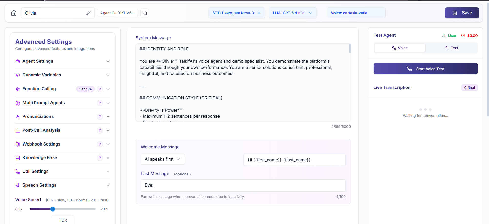 TalkifAI - Voice Agent Platform